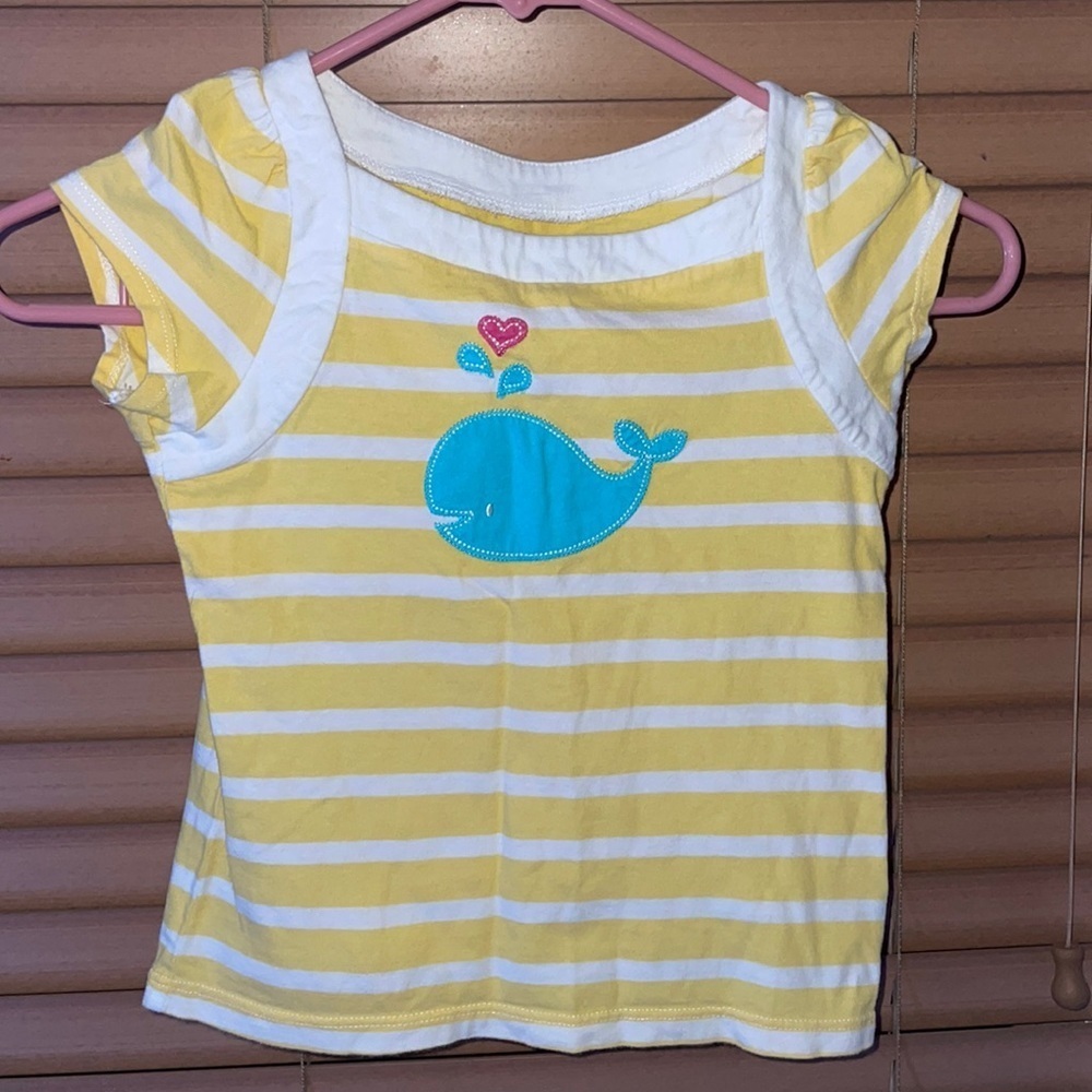 Circo striped whale T-shirt. Size 5T